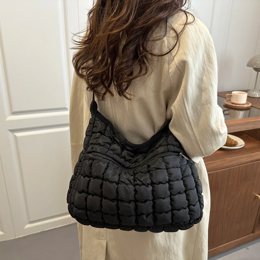 Quilted Puffer Shoulder Bag for Women
