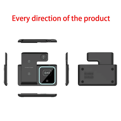 Desktop Foldable 3 In 1 Wireless Charger Stand Pad