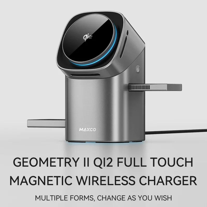 Qi2 Auto-rotate Touch Magnetic 3 in 1 Wireless Charger