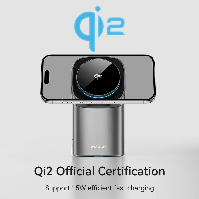 Qi2 Auto-rotate Touch Magnetic 3 in 1 Wireless Charger