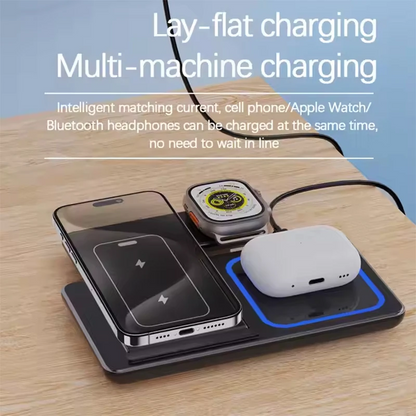 Desktop Foldable 3 In 1 Wireless Charger Stand Pad