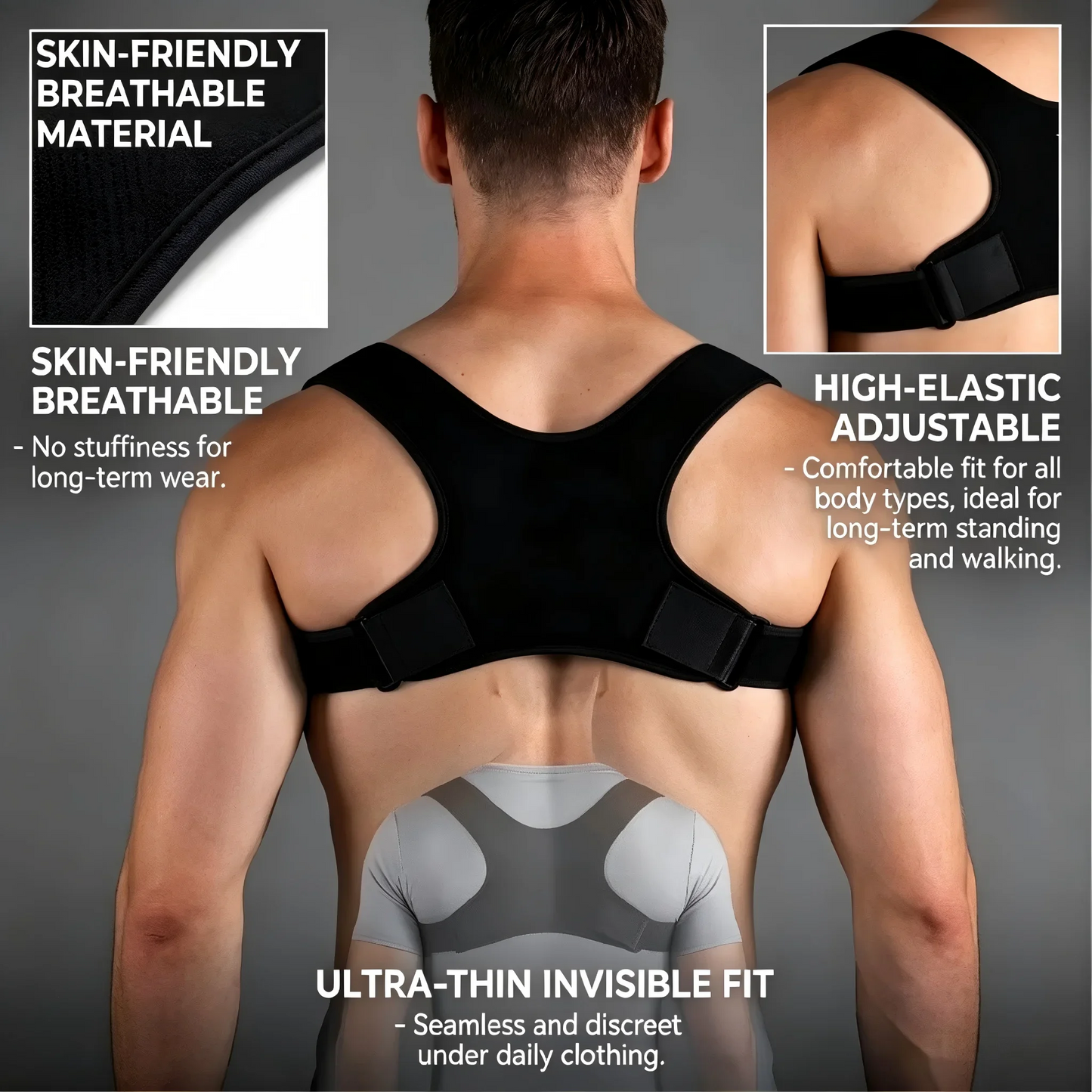 Adjustable Posture Corrector Metal Back