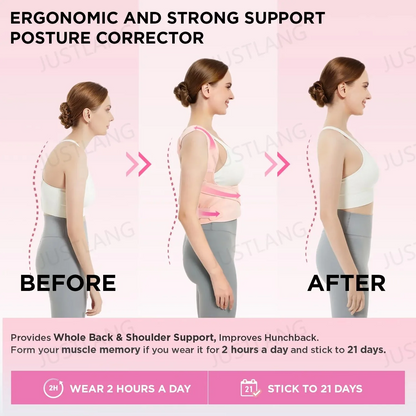 JUSTLANG Posture Corrector – Adjustable Back Brace