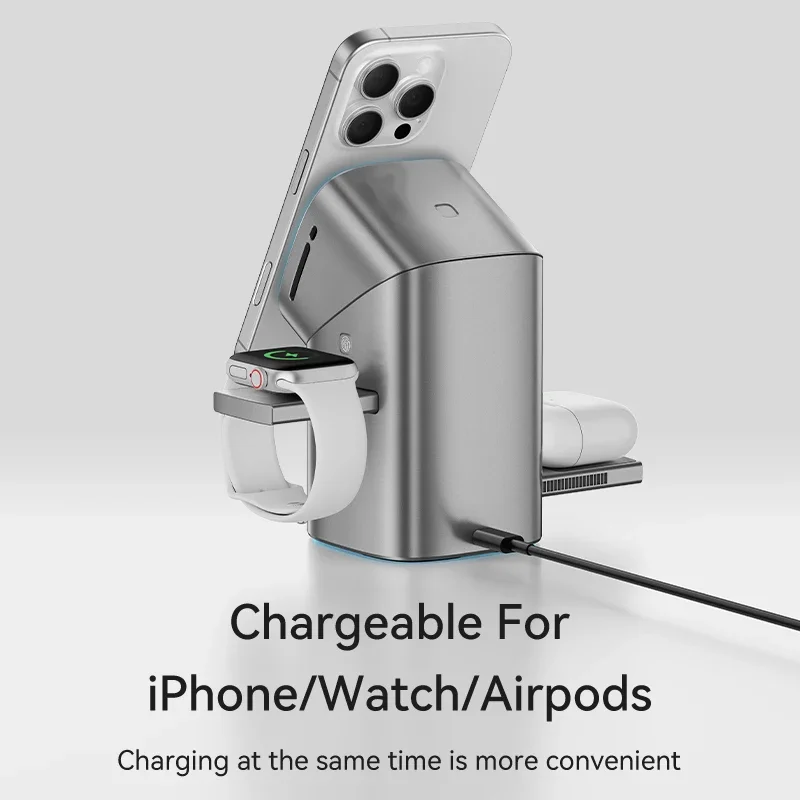 Qi2 Auto-rotate Touch Magnetic 3 in 1 Wireless Charger