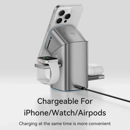 Qi2 Auto-rotate Touch Magnetic 3 in 1 Wireless Charger