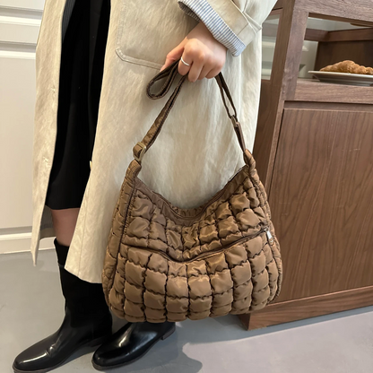 Quilted Puffer Shoulder Bag for Women