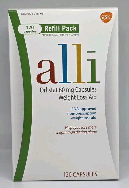 Orlistat 60 mg Weight Loss Aid 120 Capsules Refill Pack New in Box