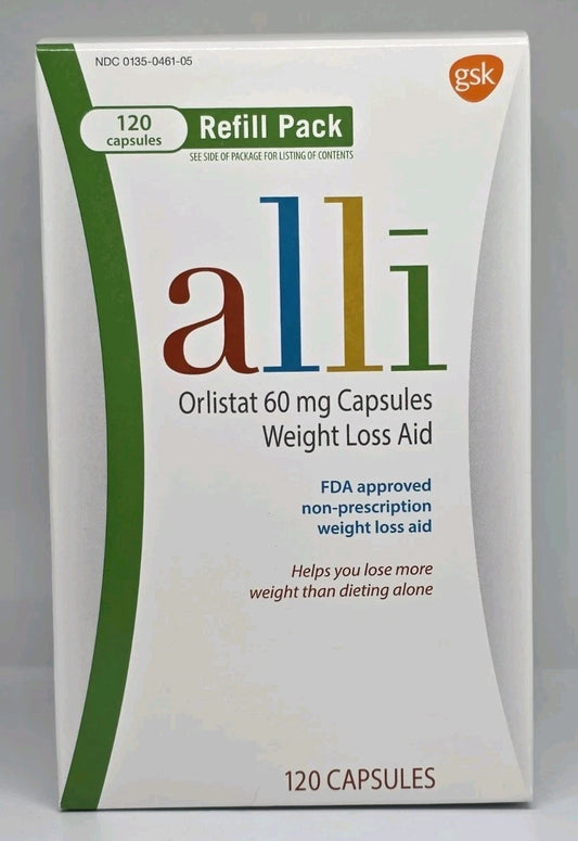 Orlistat 60 mg Weight Loss Aid 120 Capsules Refill Pack New in Box